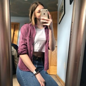 Purple button up